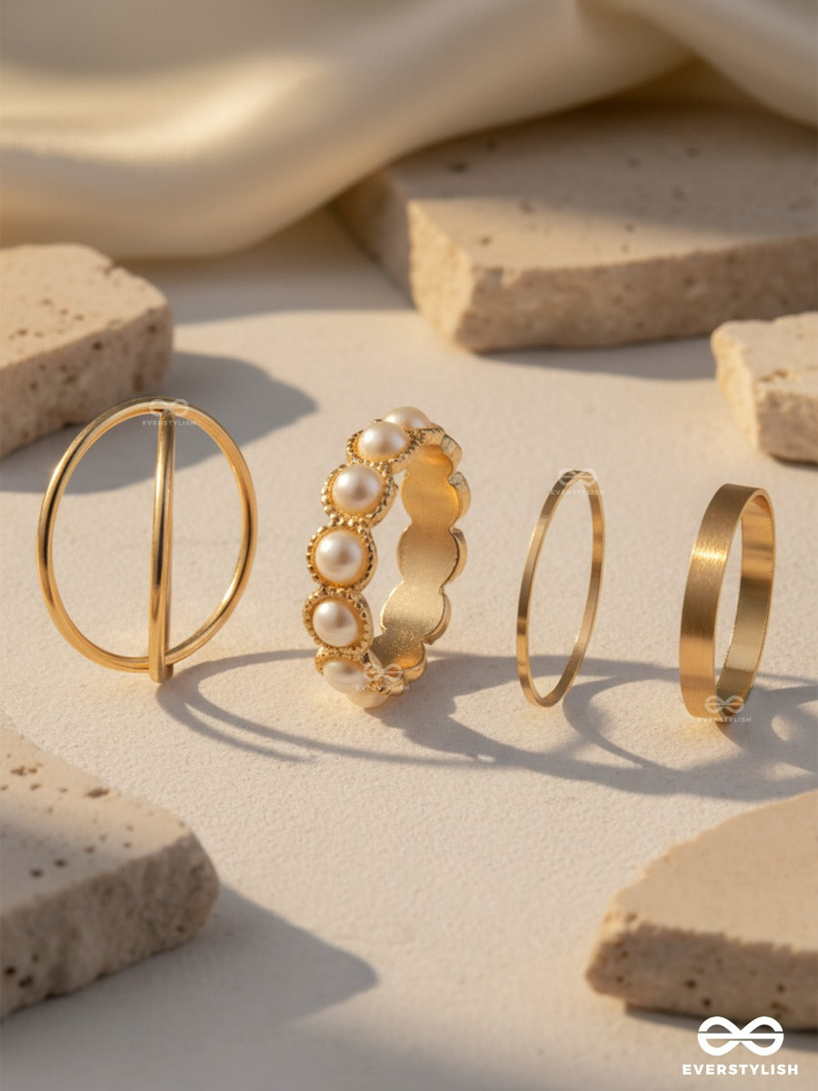 Pretty Lines - Gold Ring Set
