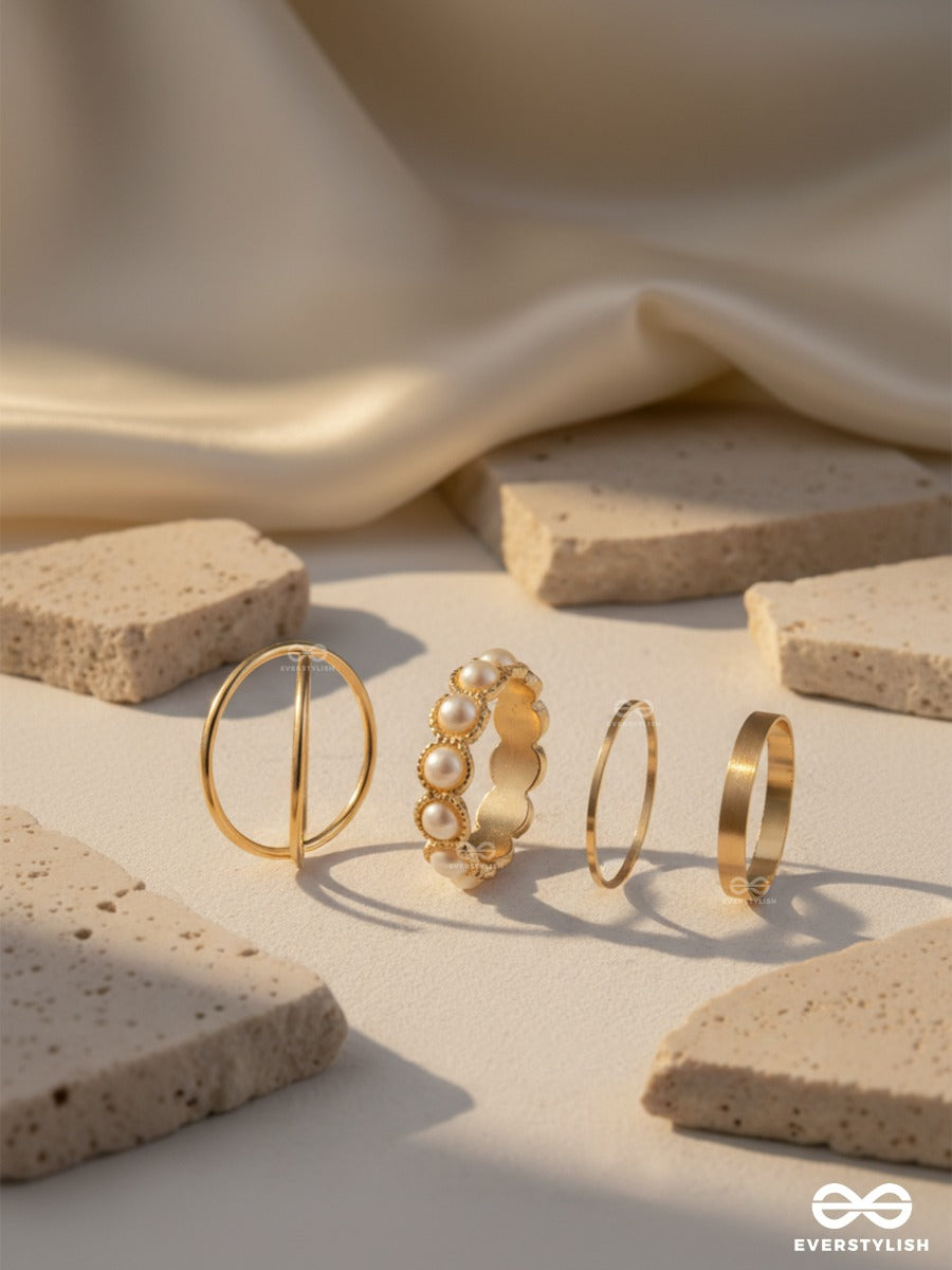 Pretty Lines - Gold Ring Set