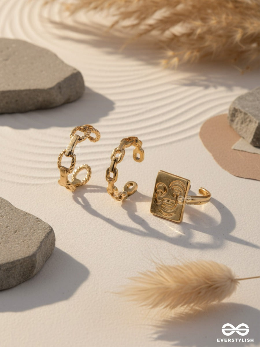Mismatch Magic - Gold Ring Set