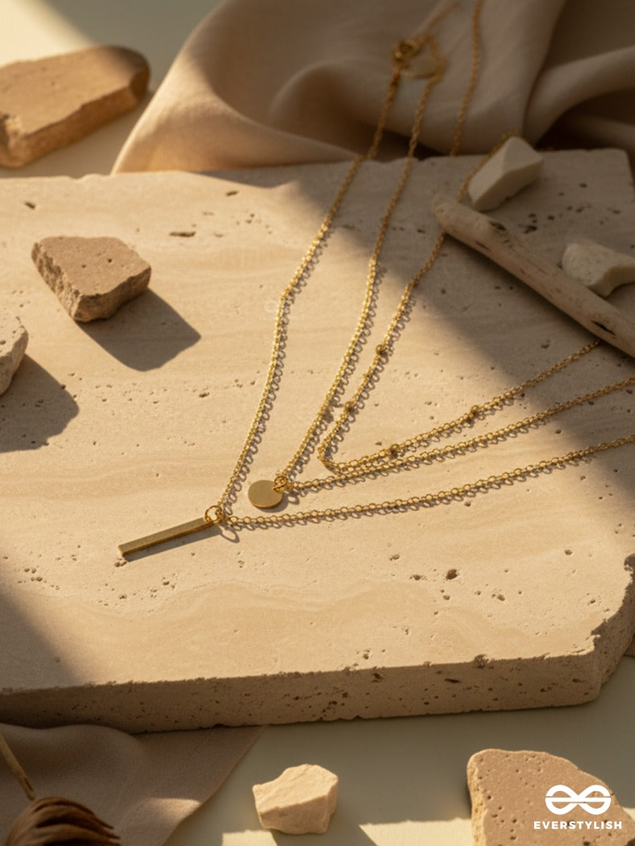 Golden Pause - Delicate Layered Necklace