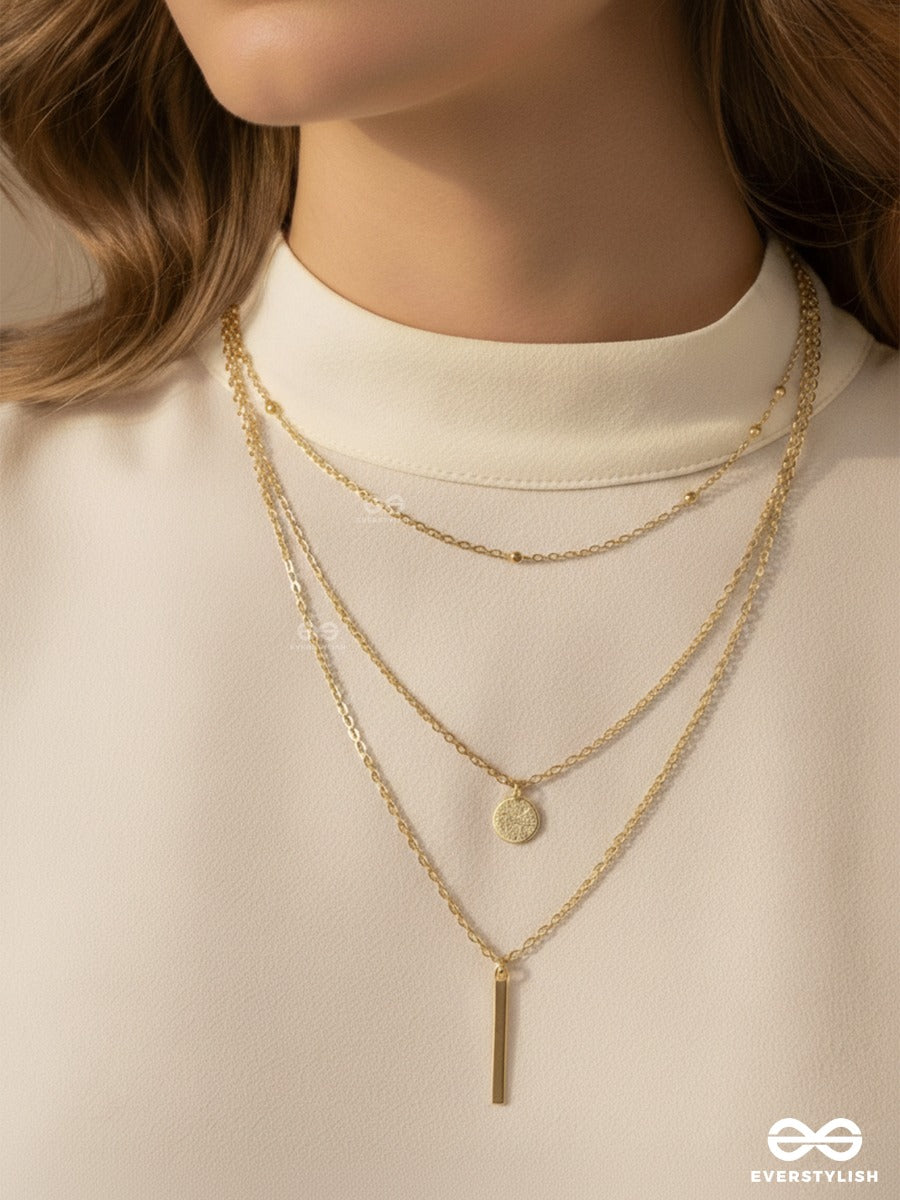 Golden Pause - Delicate Layered Necklace