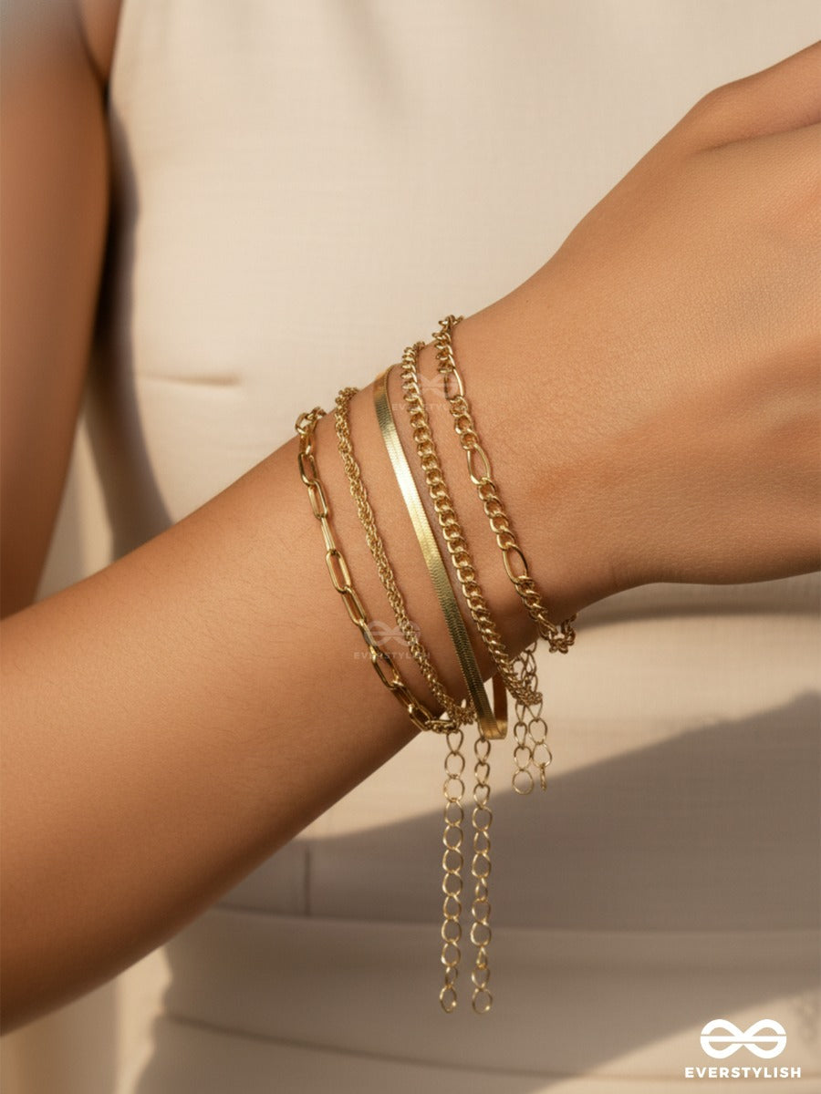 Chainplay - Contemporary Golden Bracelet Set