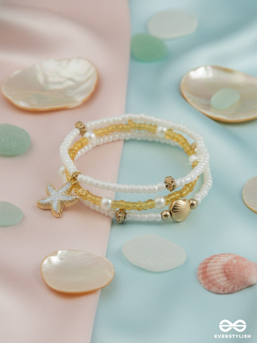 Coastal Wish - Pearl & Starfish Bracelet Set