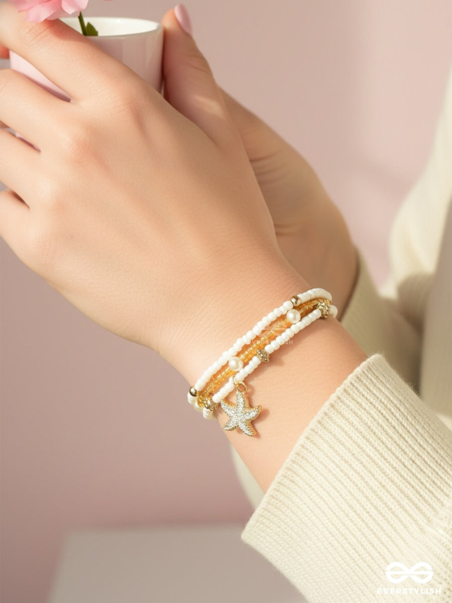 Coastal Wish - Pearl & Starfish Bracelet Set
