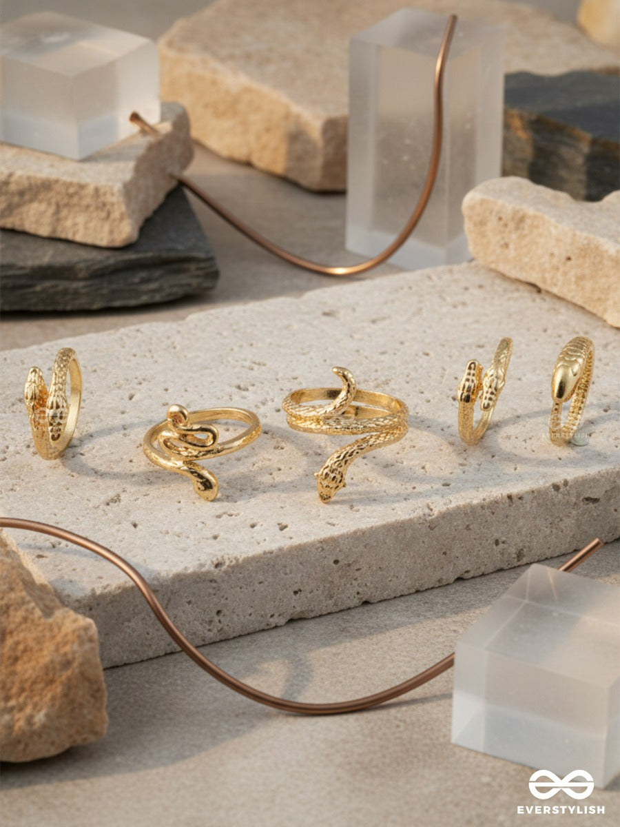 Twisted Serpent - Statement Ring Set