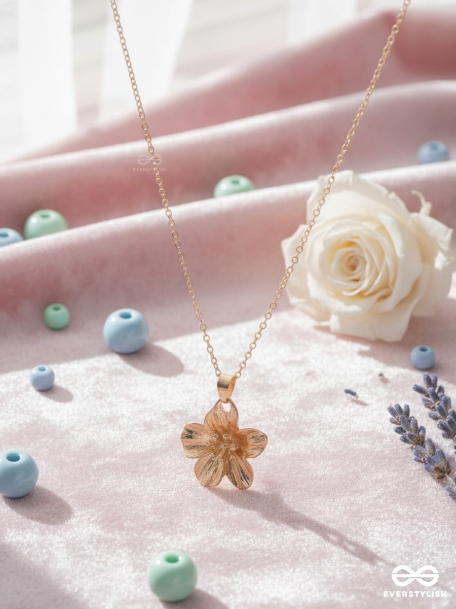 Rosy Whorl - Twisted Floral Necklace