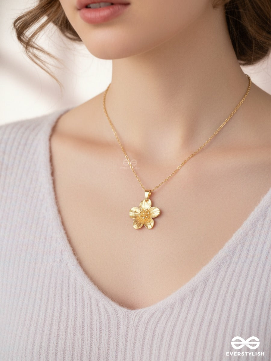 Rosy Whorl - Twisted Floral Necklace