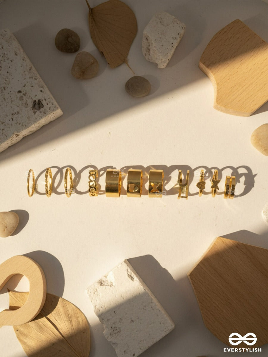 Icon Stack - Modern Stacked Golden Ring Set