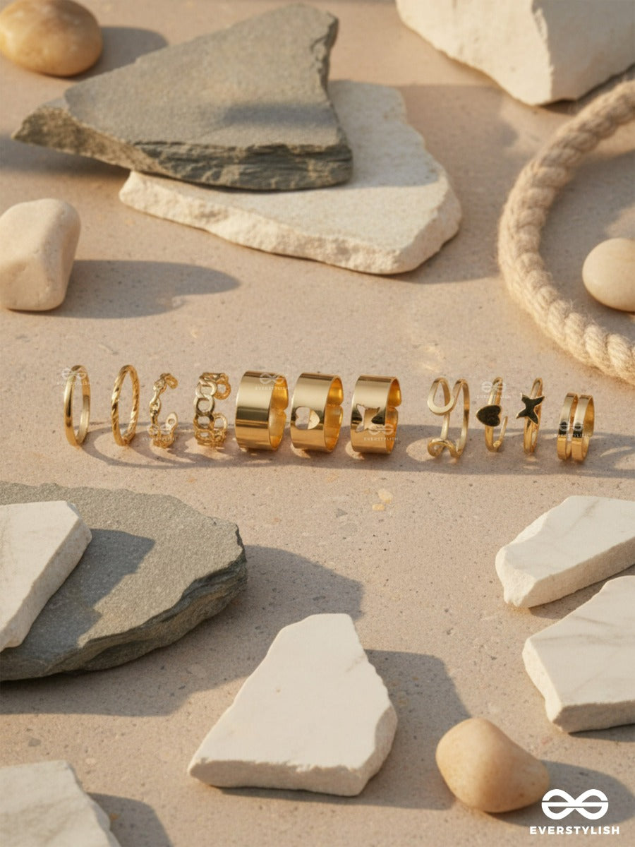 Icon Stack - Modern Stacked Golden Ring Set