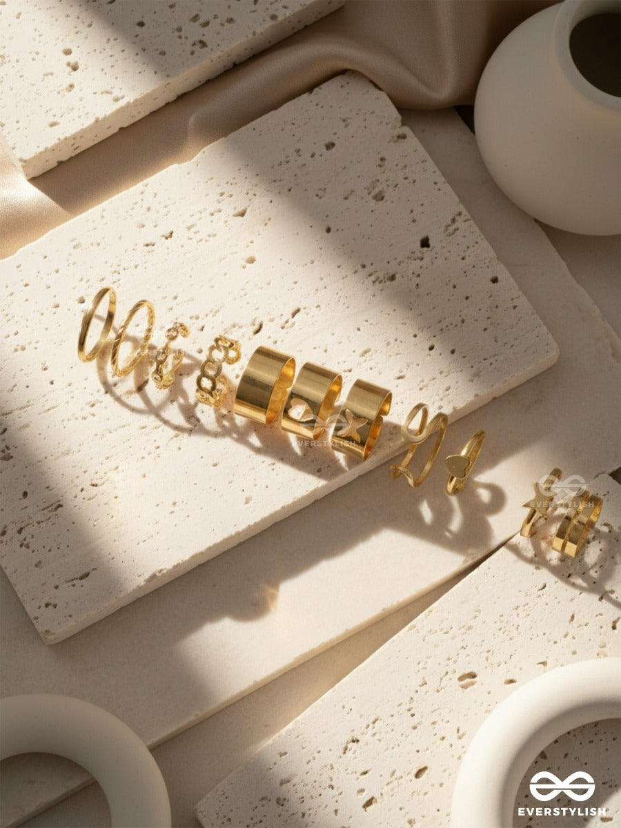 Icon Stack - Modern Stacked Golden Ring Set
