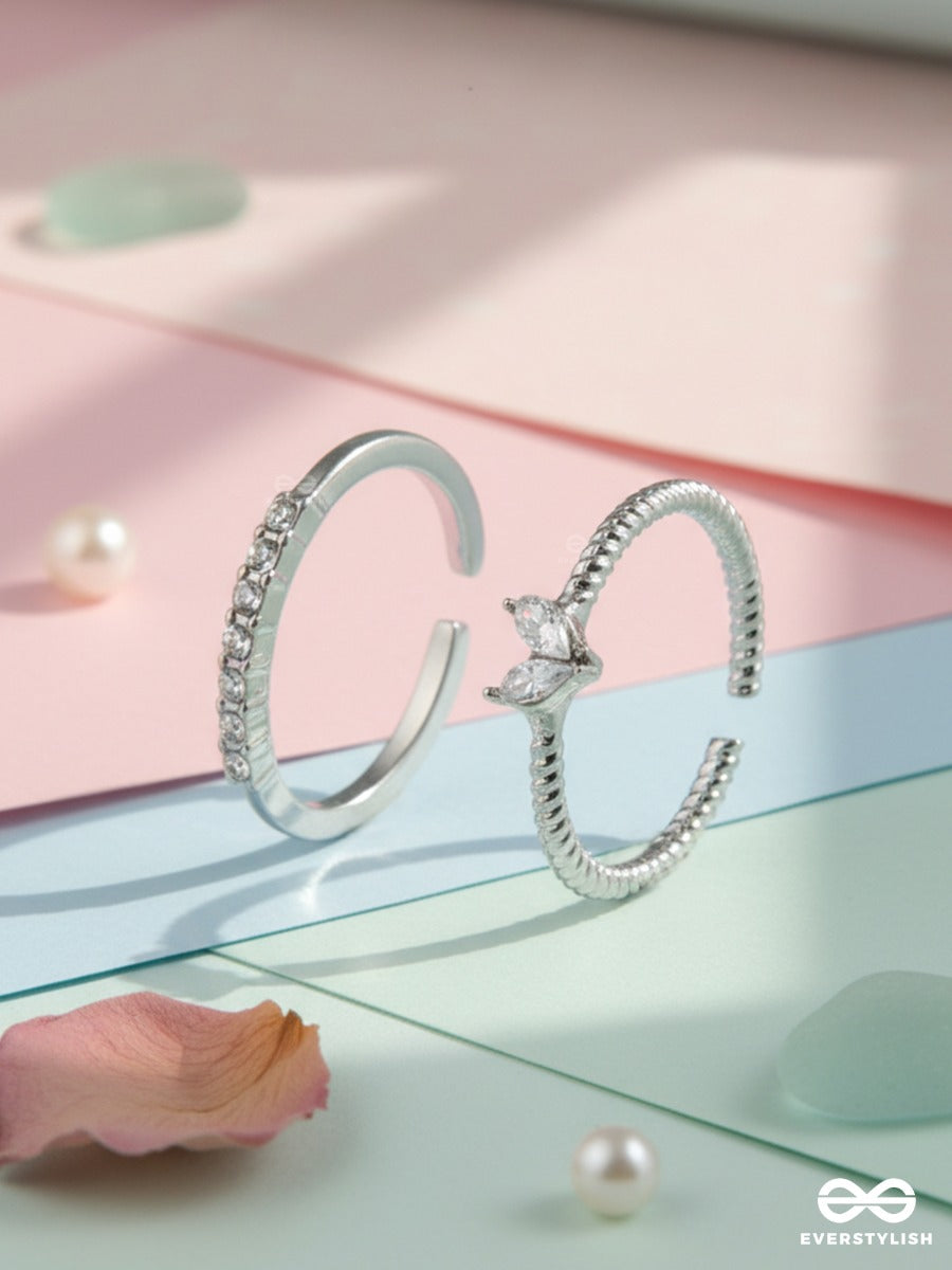 Stellar Glint - Minimal Silver Rings