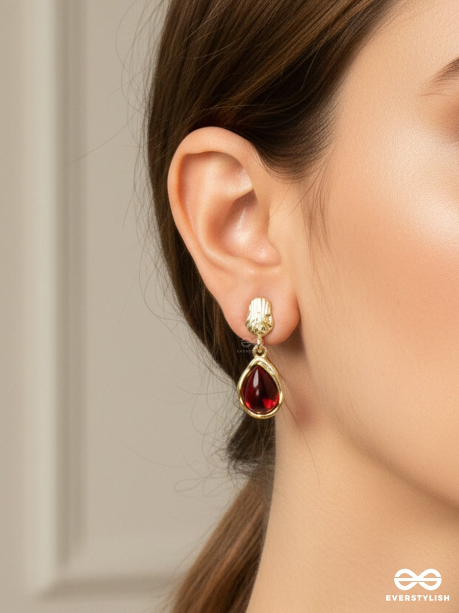 Crimson Glow - Teardrop Earrings