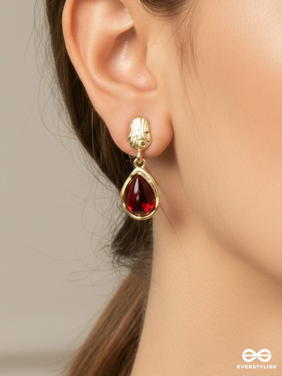 Crimson Glow - Teardrop Earrings