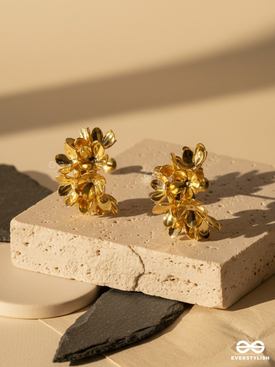 Petal Burst - Golden Cluster Studs