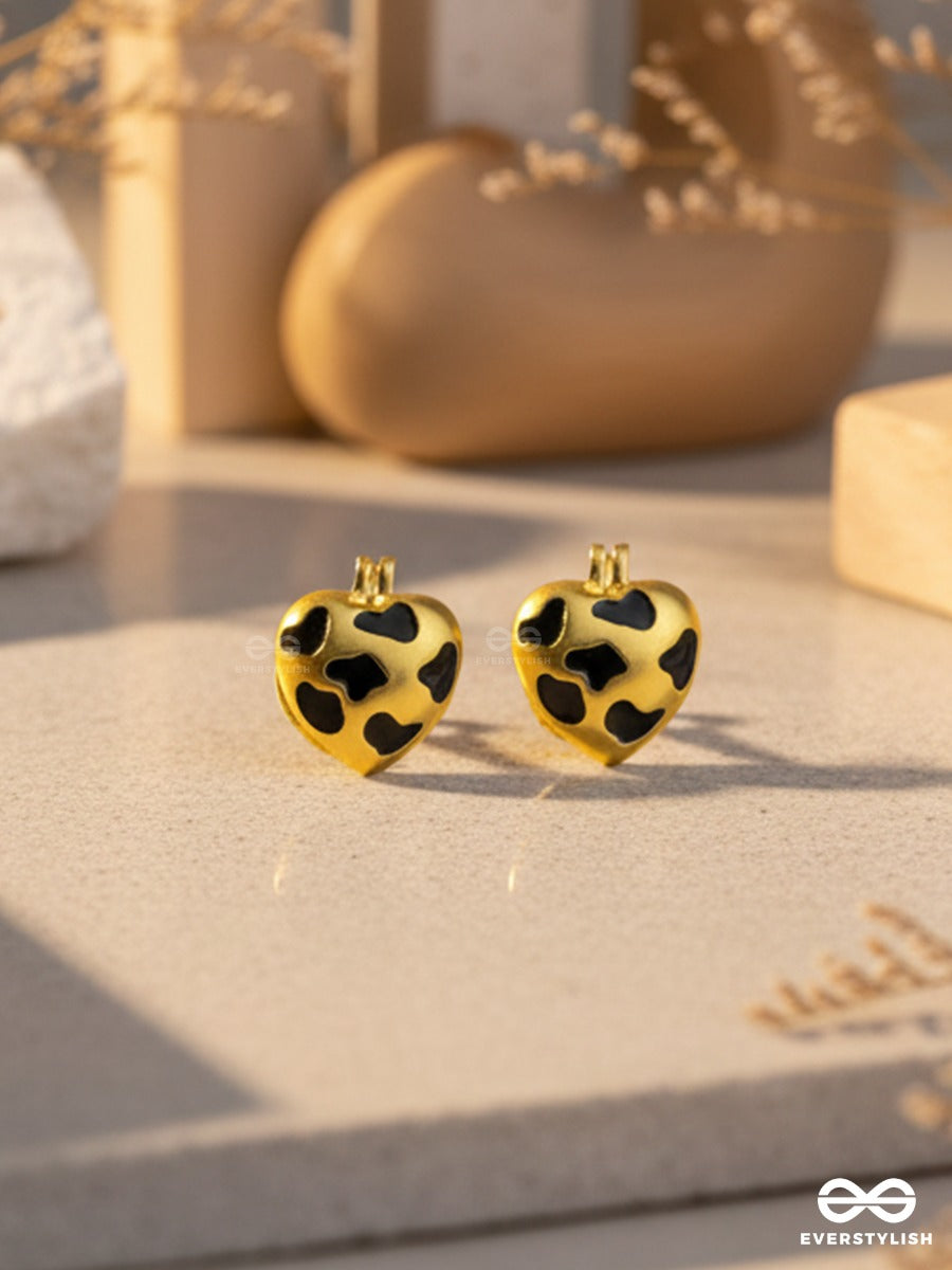 Wild At Heart - Leopard Heart Studs