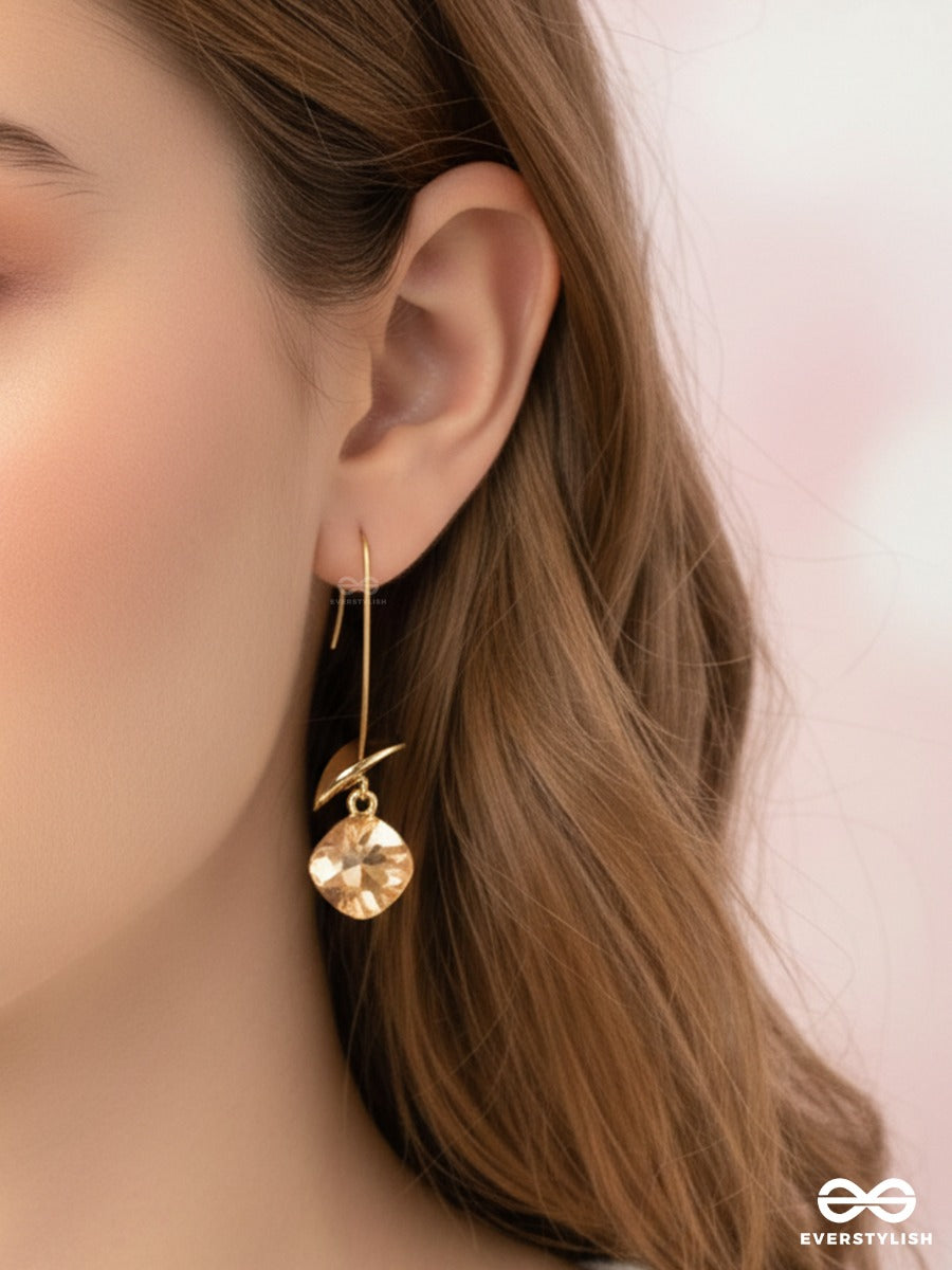 Facet Fall - Geometric Drop Earrings
