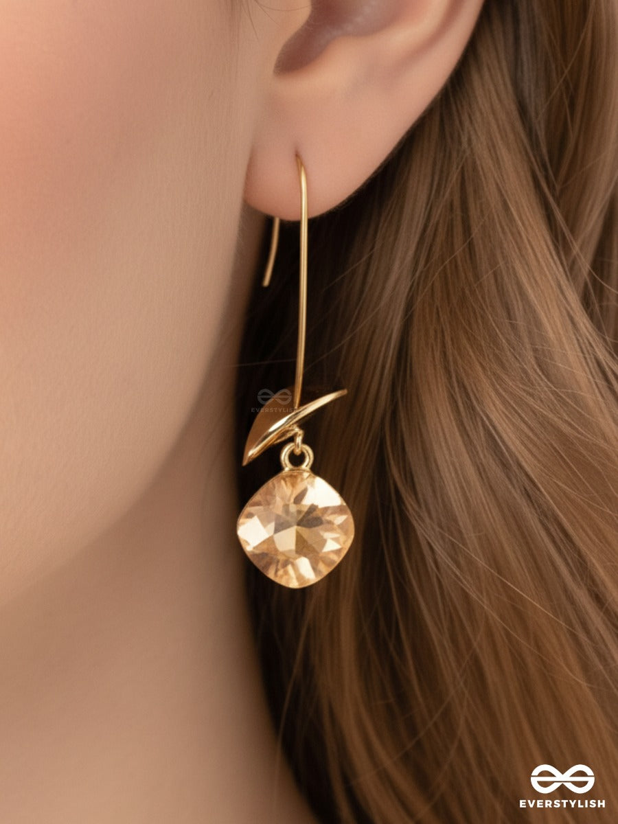 Facet Fall - Geometric Drop Earrings
