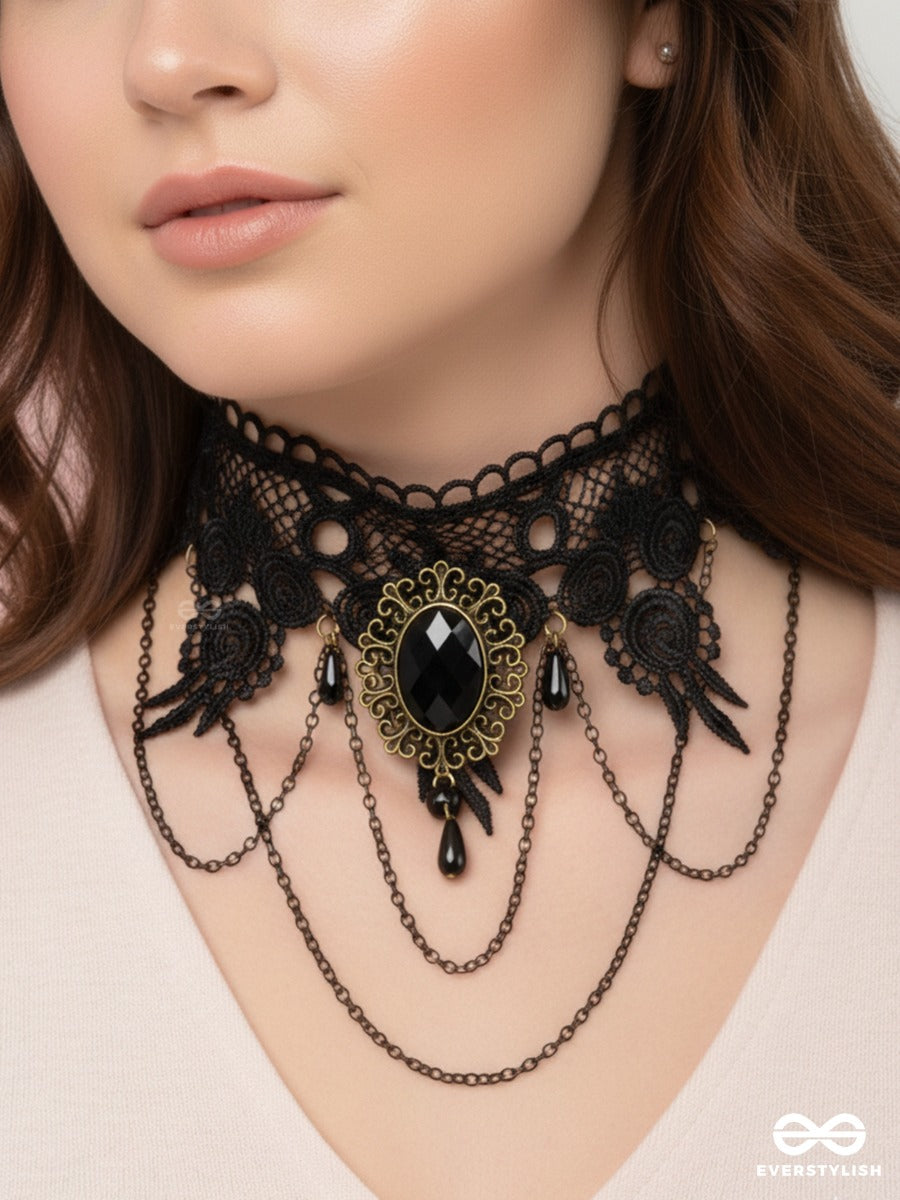 Crown Of Shadows - Layered Lace Choker