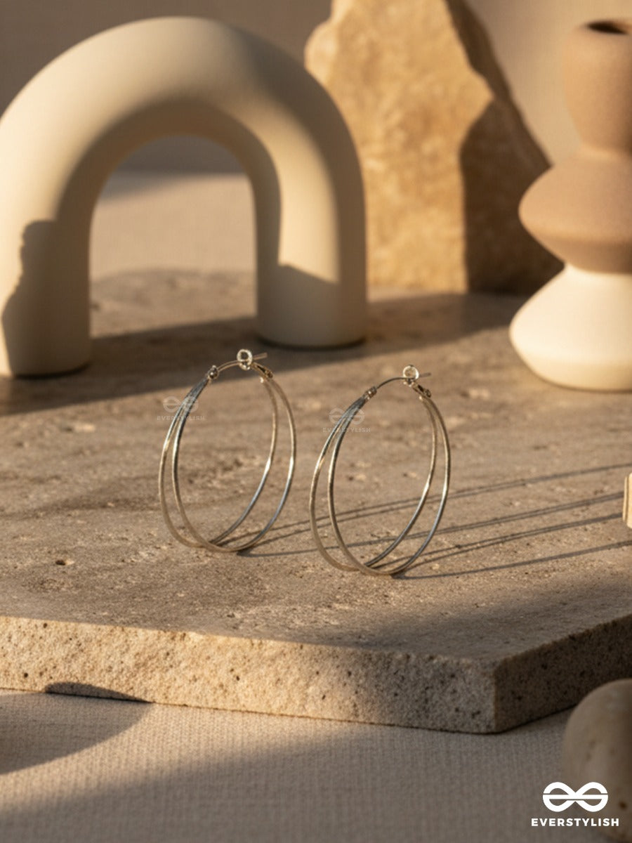 Double Take - Silver Hoop Earrings