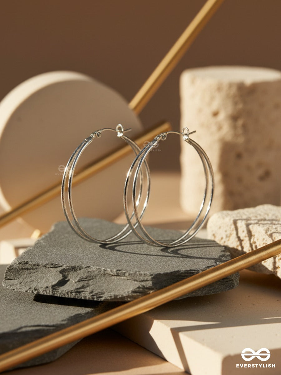 Double Take - Silver Hoop Earrings