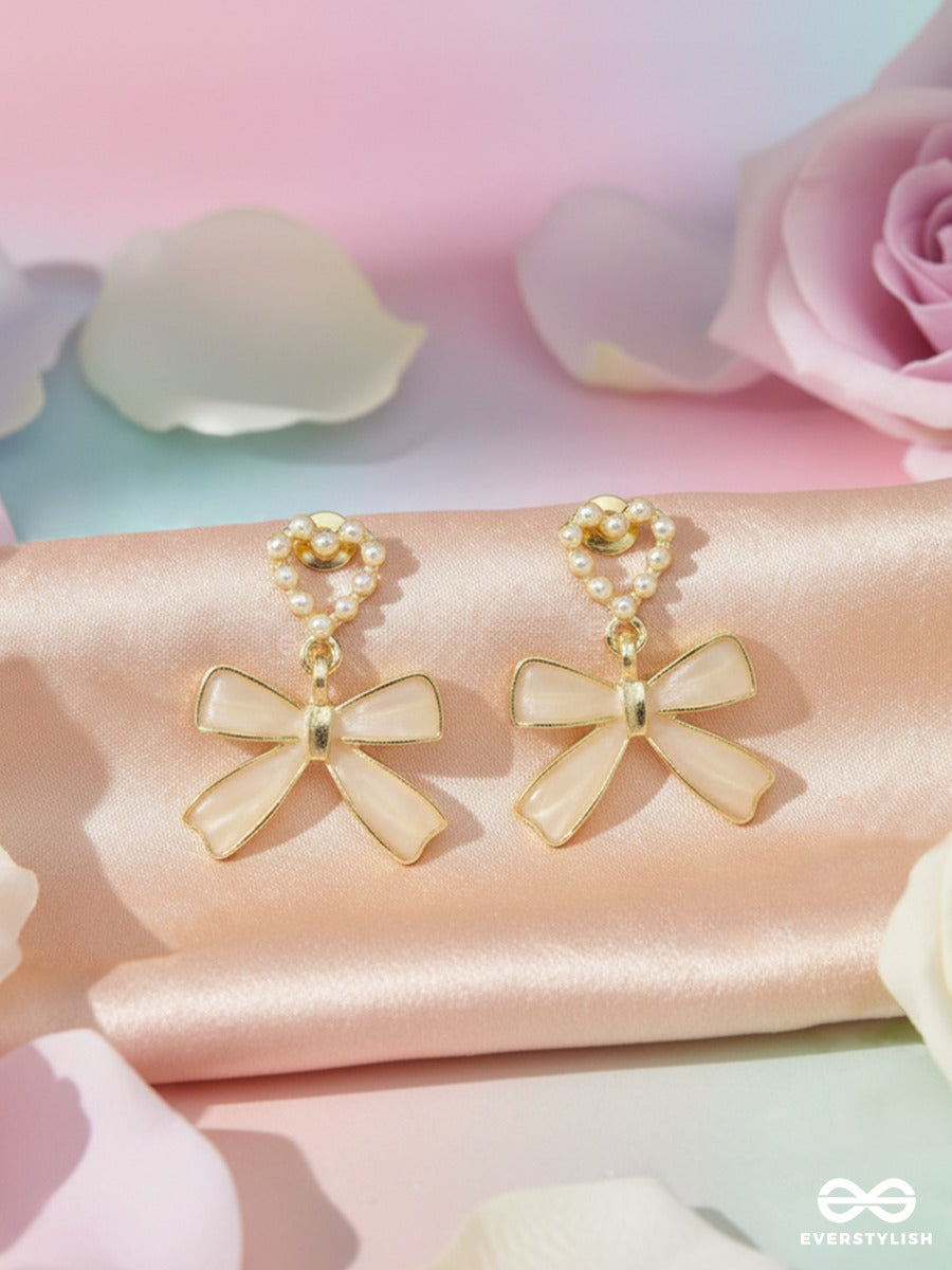 Golden Tie - Statement Bow Earrings