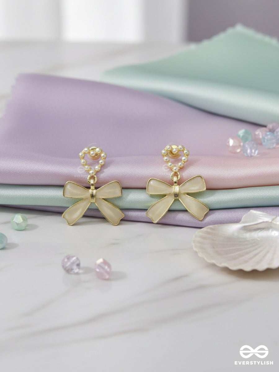 Golden Tie - Statement Bow Earrings
