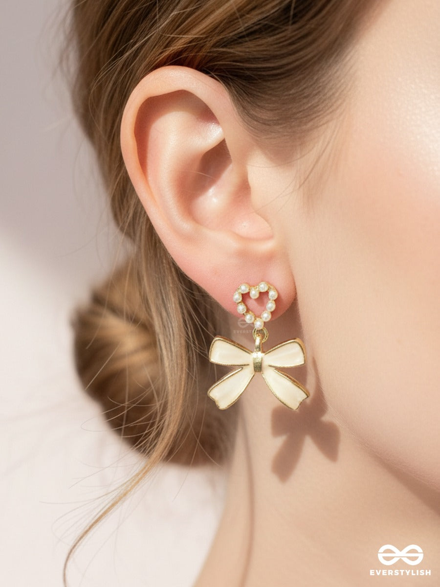 Golden Tie - Statement Bow Earrings