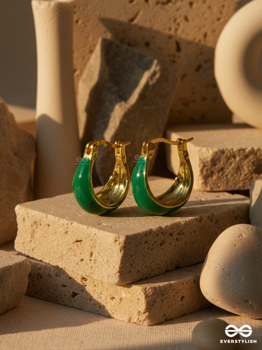 Jade Curve - Gold Hoop Earrings
