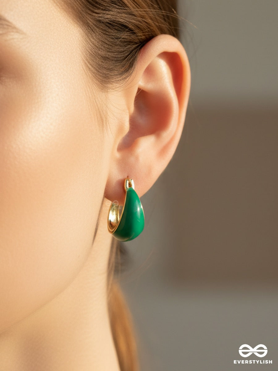 Jade Curve - Gold Hoop Earrings