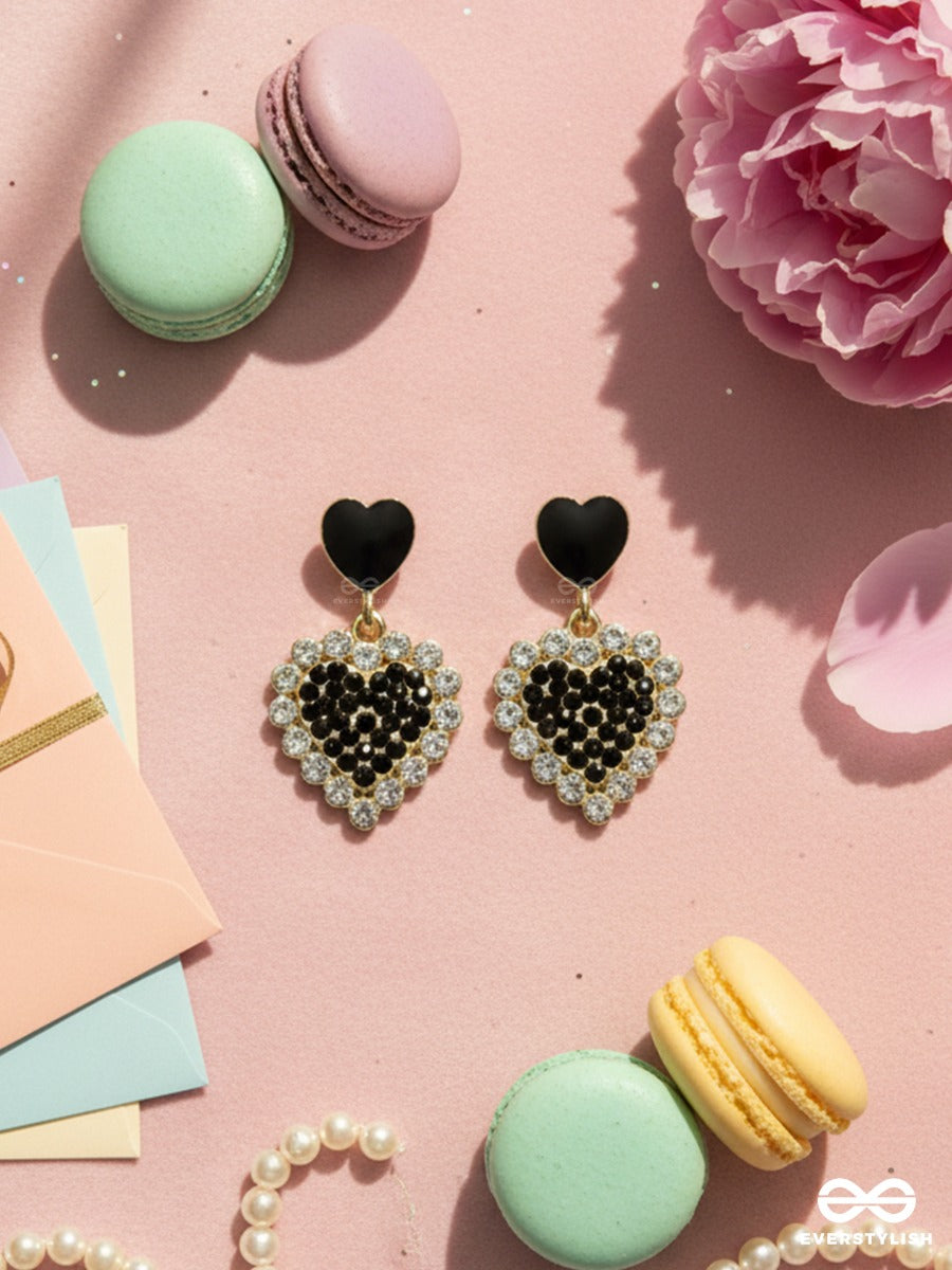 Heart Of Night - Crystal Drop Earrings