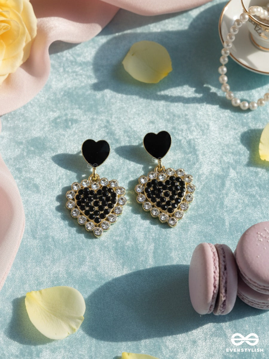 Heart Of Night - Crystal Drop Earrings