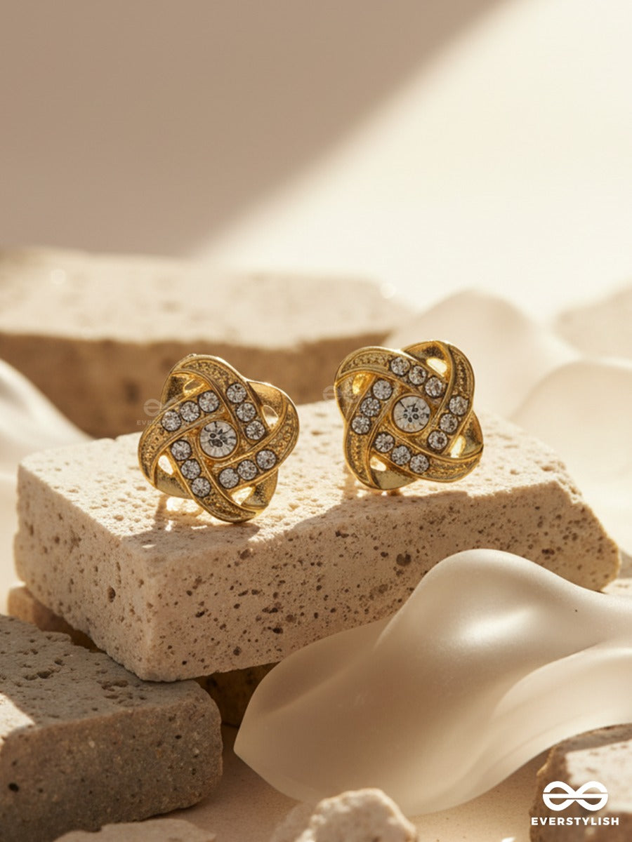 Gilded Rosette - Crystal Stud Earrings