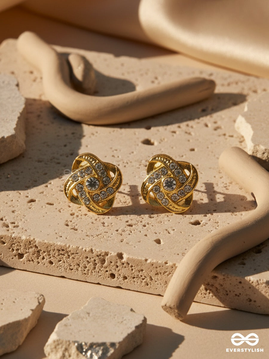Gilded Rosette - Crystal Stud Earrings