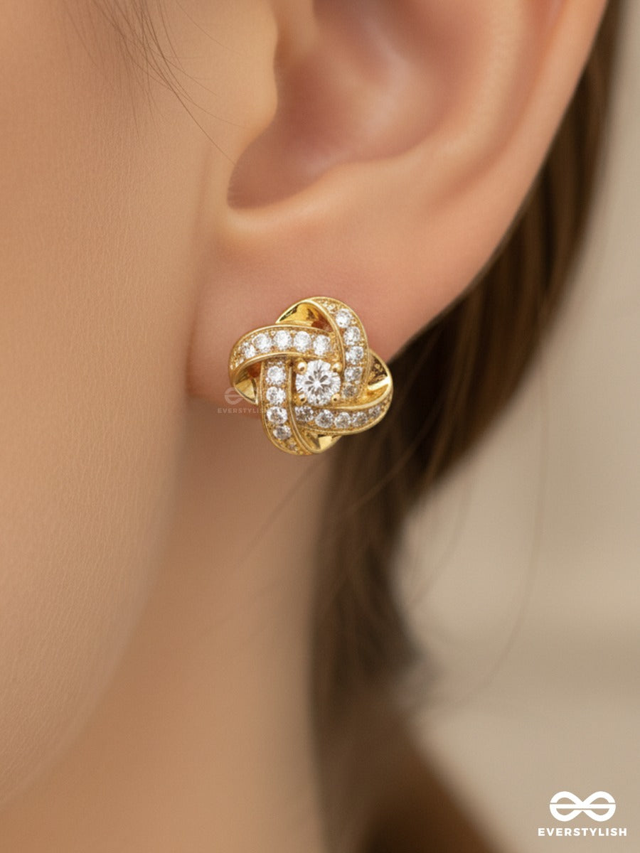 Gilded Rosette - Crystal Stud Earrings
