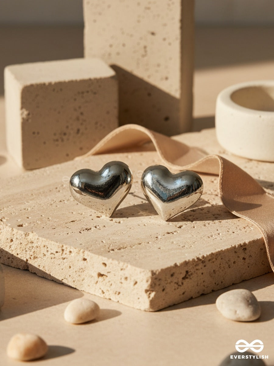 Platinum Crush - Heart Stud Earrings