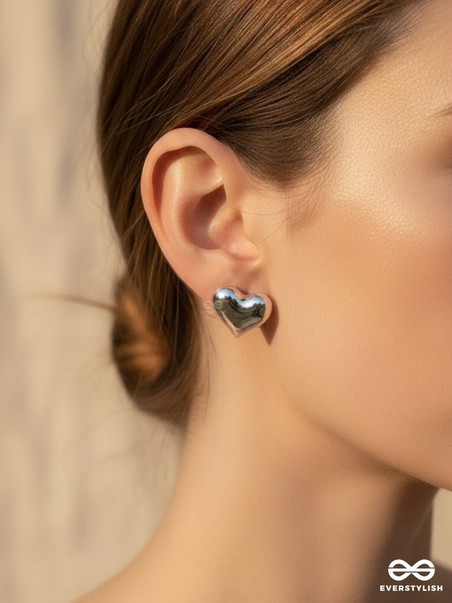 Platinum Crush - Heart Stud Earrings