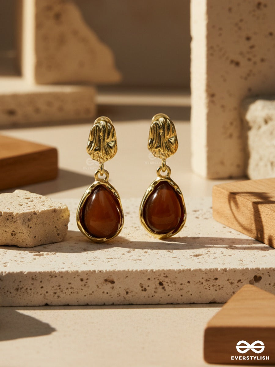 Amber Reign - Golden Drop Earrings