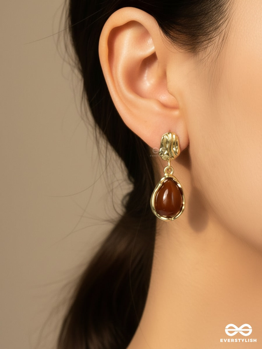 Amber Reign - Golden Drop Earrings