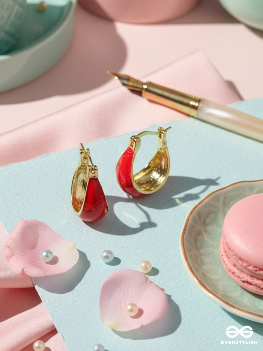 Scarlet Swerve - Golden Hoop Earrings