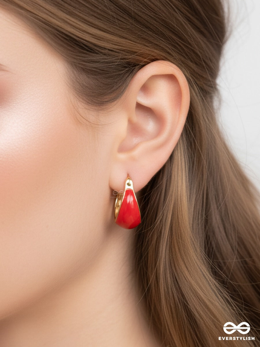 Scarlet Swerve - Golden Hoop Earrings