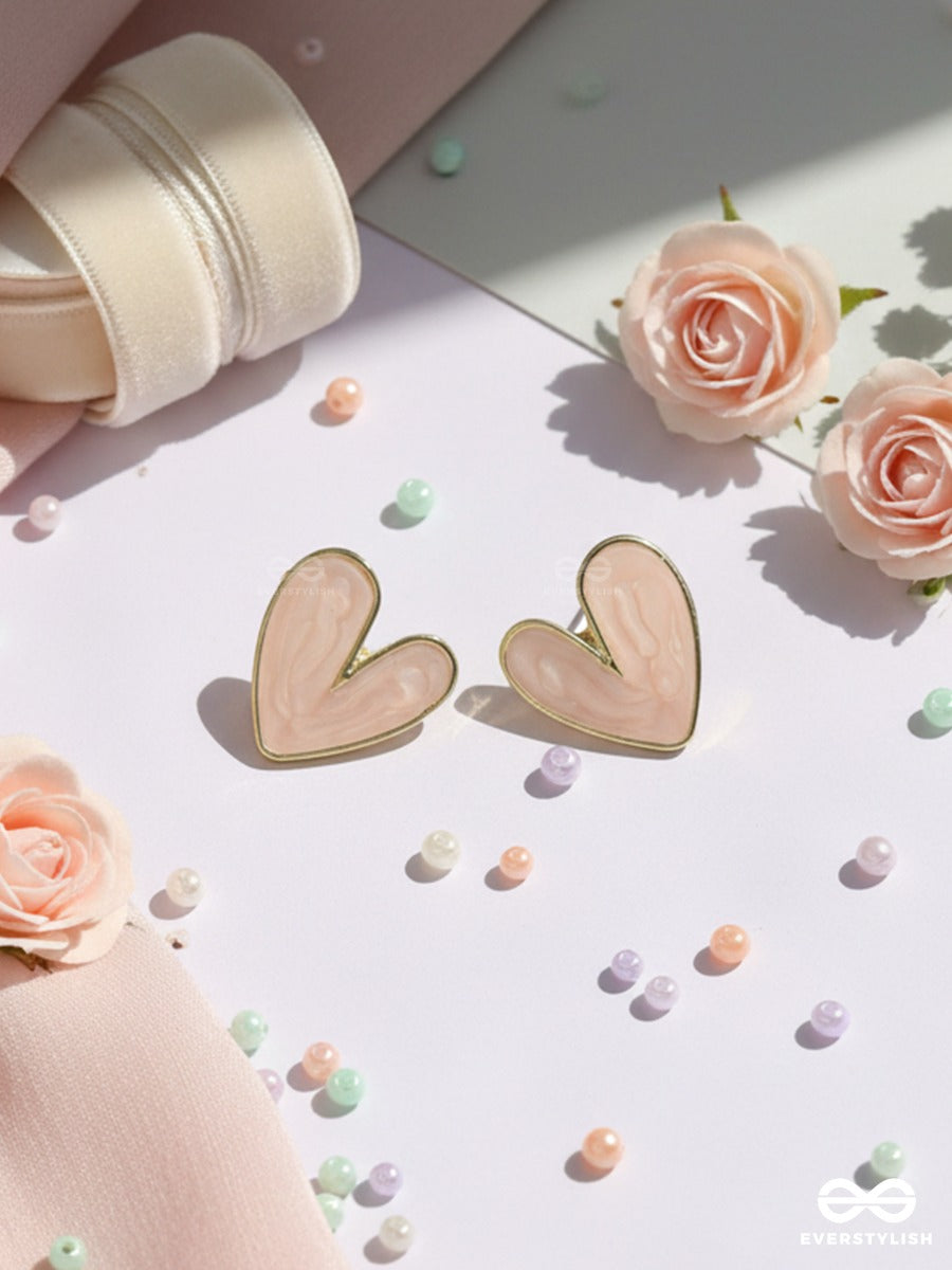 Cupid Blush - Heart Stud Earrings