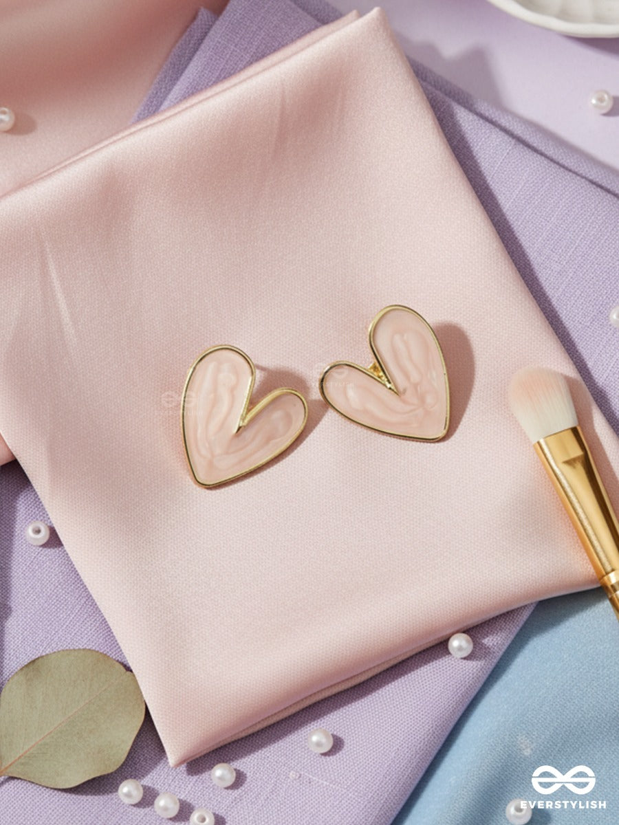 Cupid Blush - Heart Stud Earrings