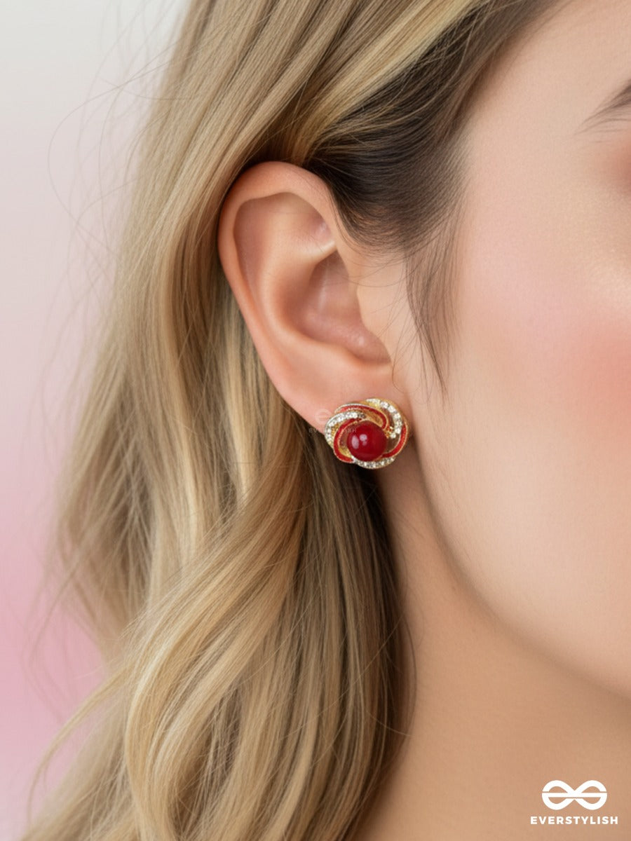 Scarlet Regent - Swirl Stud Earrings