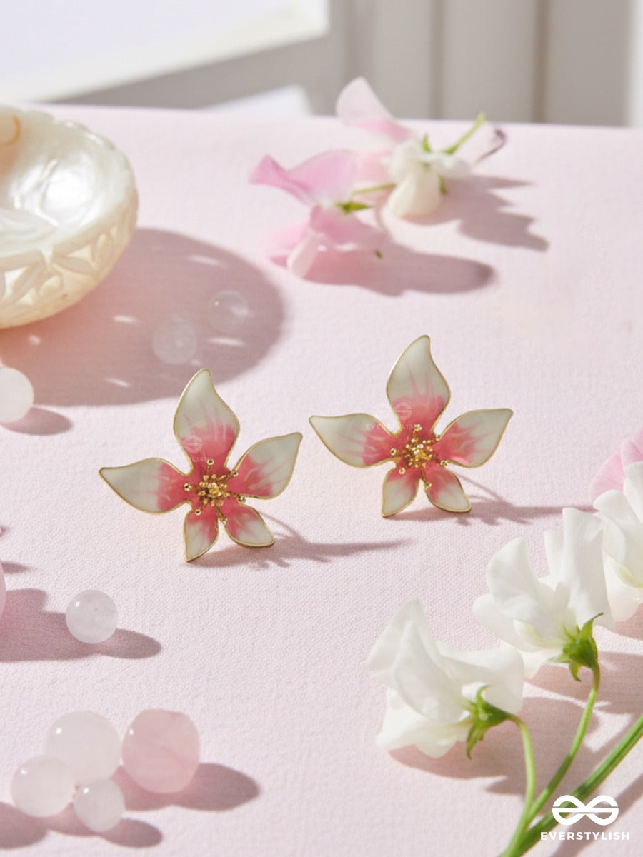Blush Orchid - Floral Stud Earrings