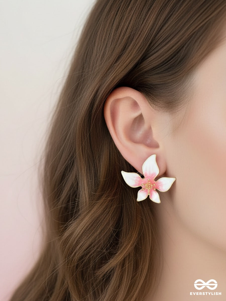 Blush Orchid - Floral Stud Earrings
