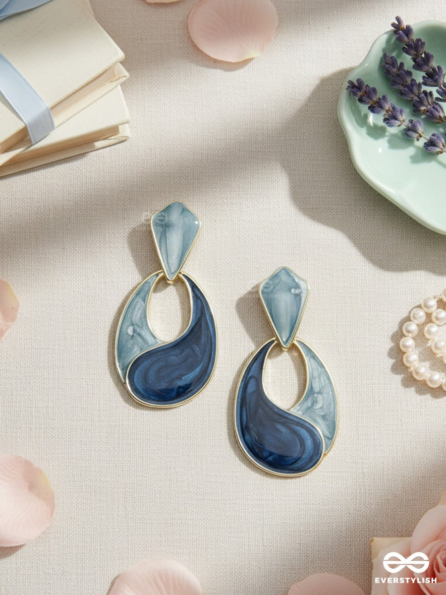 Indigo Flow - Statement Drop Earrings