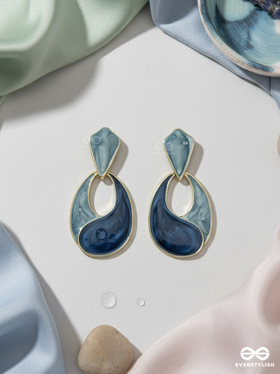 Indigo Flow - Statement Drop Earrings
