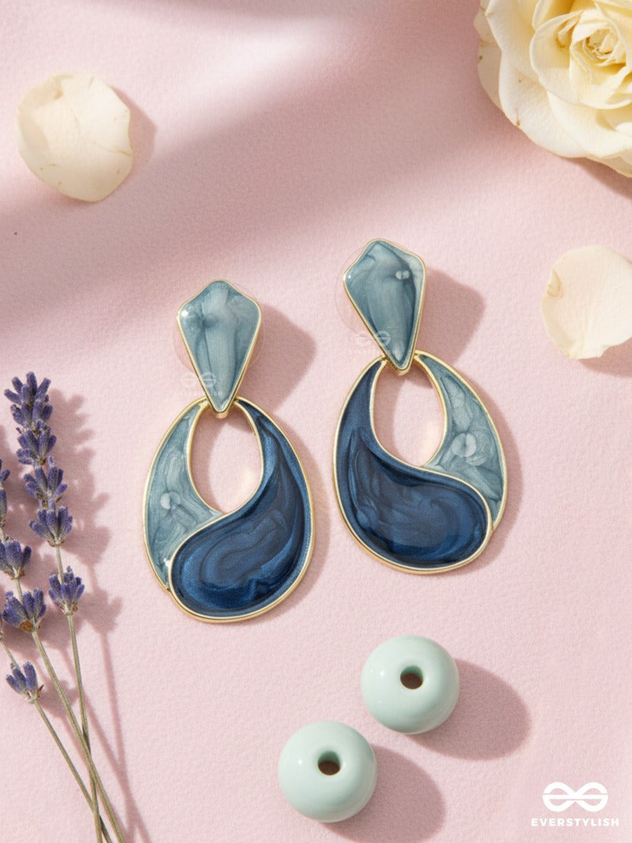 Indigo Flow - Statement Drop Earrings