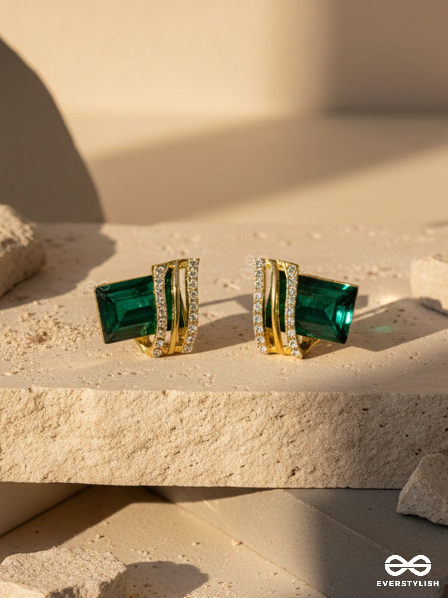 Emerald Empress - Glam Statement Earrings