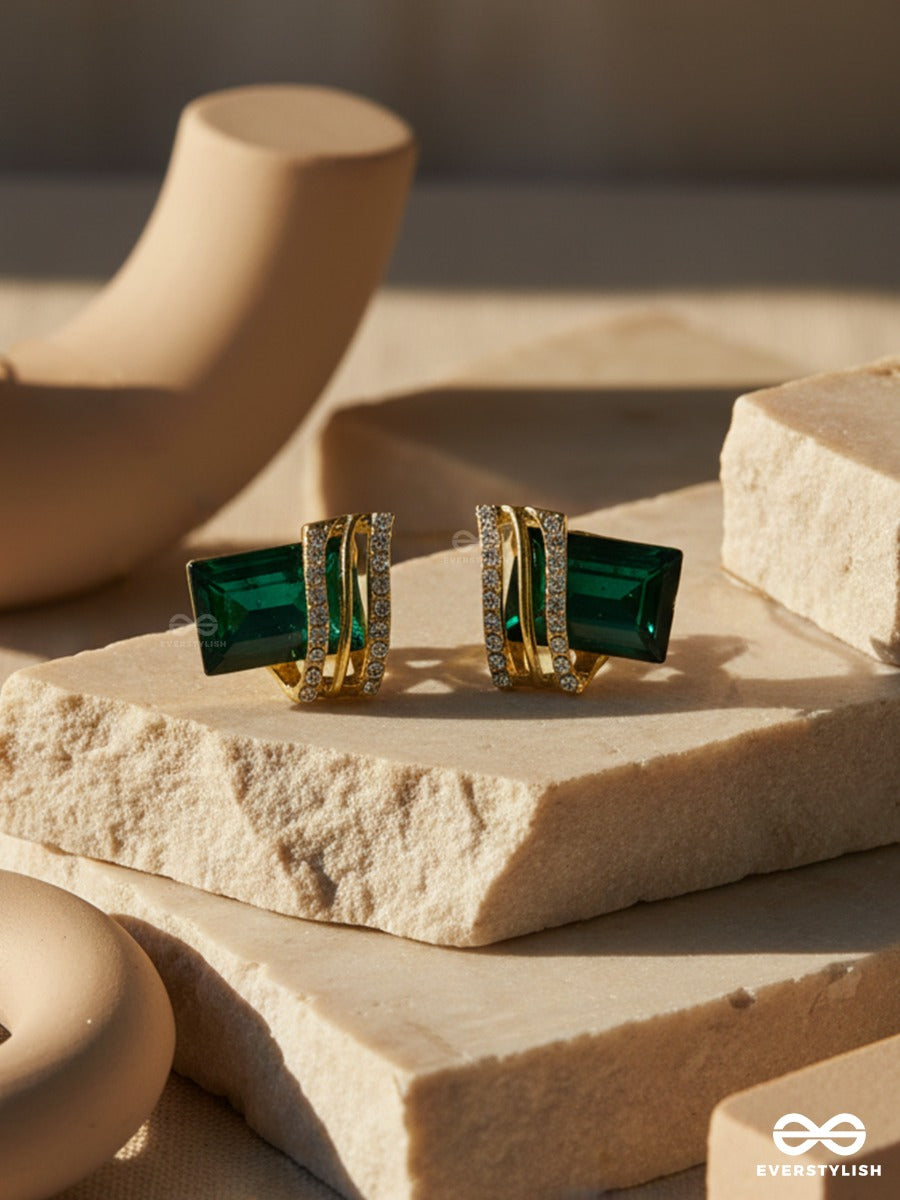 Emerald Empress - Glam Statement Earrings
